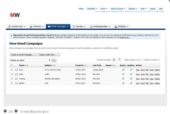 Email Blast Script: Email Script Live Demo
